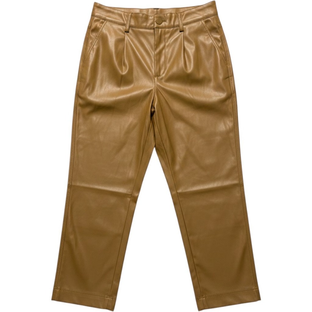 A New Day Women Faux Leather Pleated High‎ Rise Tapered Pants Size 8